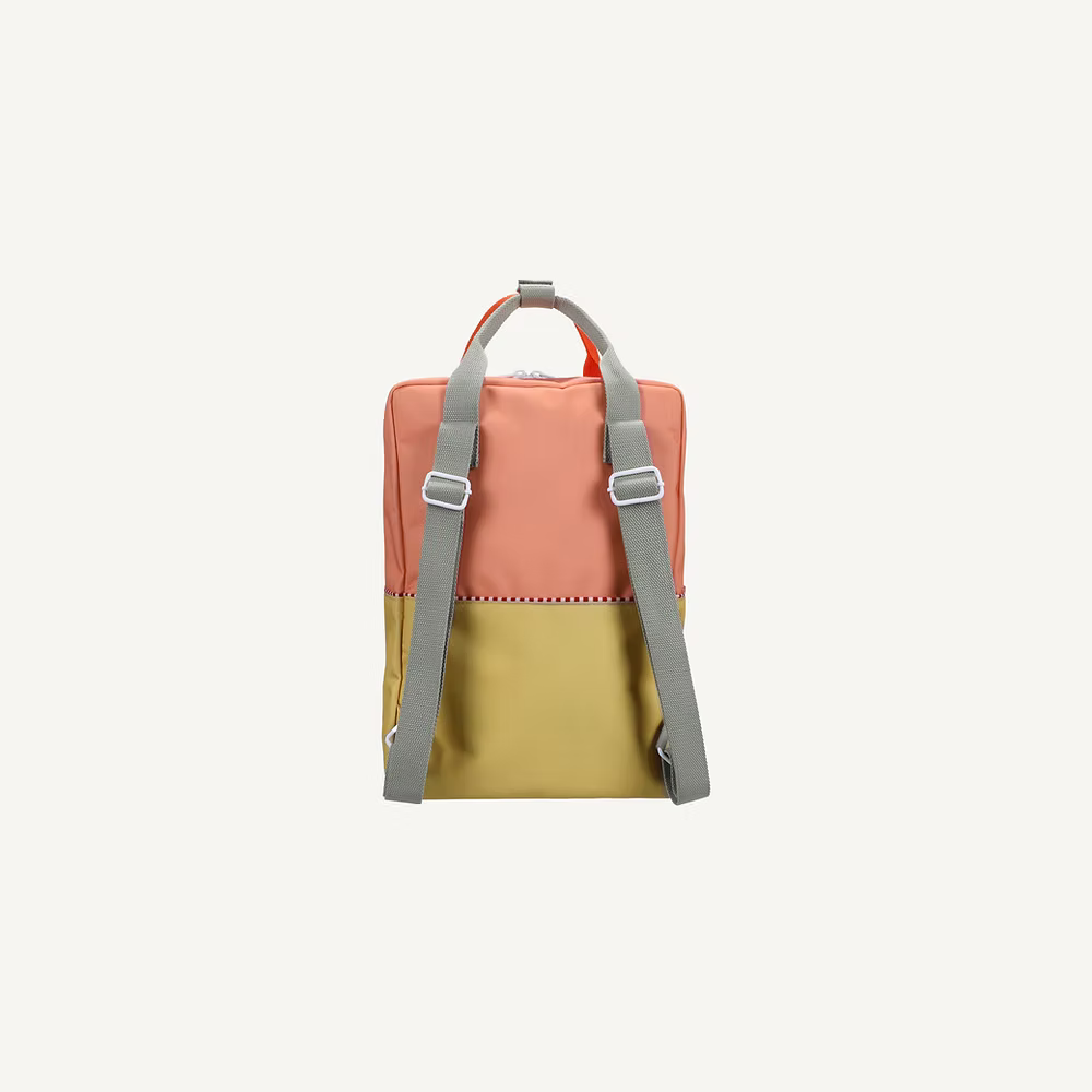 Sticky Lemon Backpack Large | Color Blocking | Coral Pink + Reed Green