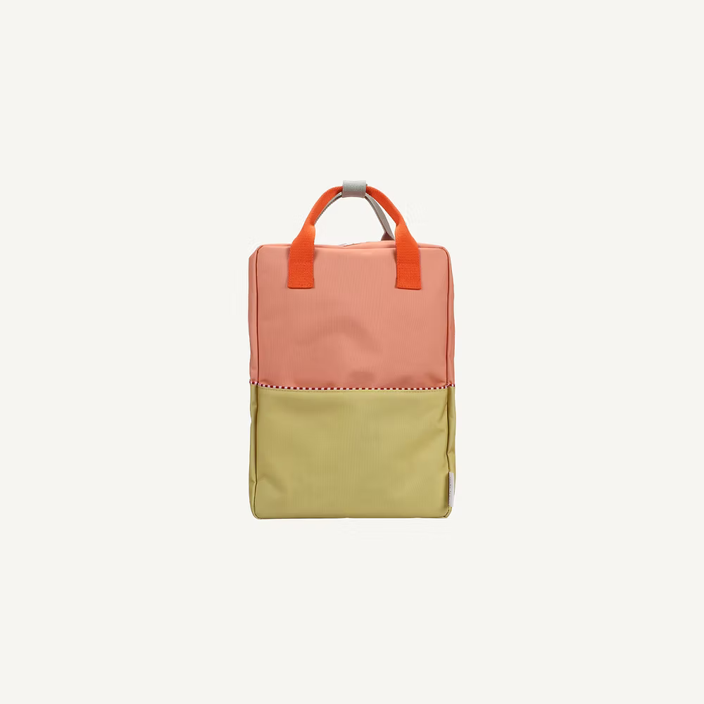 Sticky Lemon Backpack Large | Color Blocking | Coral Pink + Reed Green