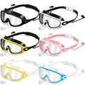 Anti-Fog Pool Goggles Set of 6 – Wide View No-Leak Swim Goggles with Earplugs & Nose Clip for Adults & Kids, 6-Pack Swim Mask