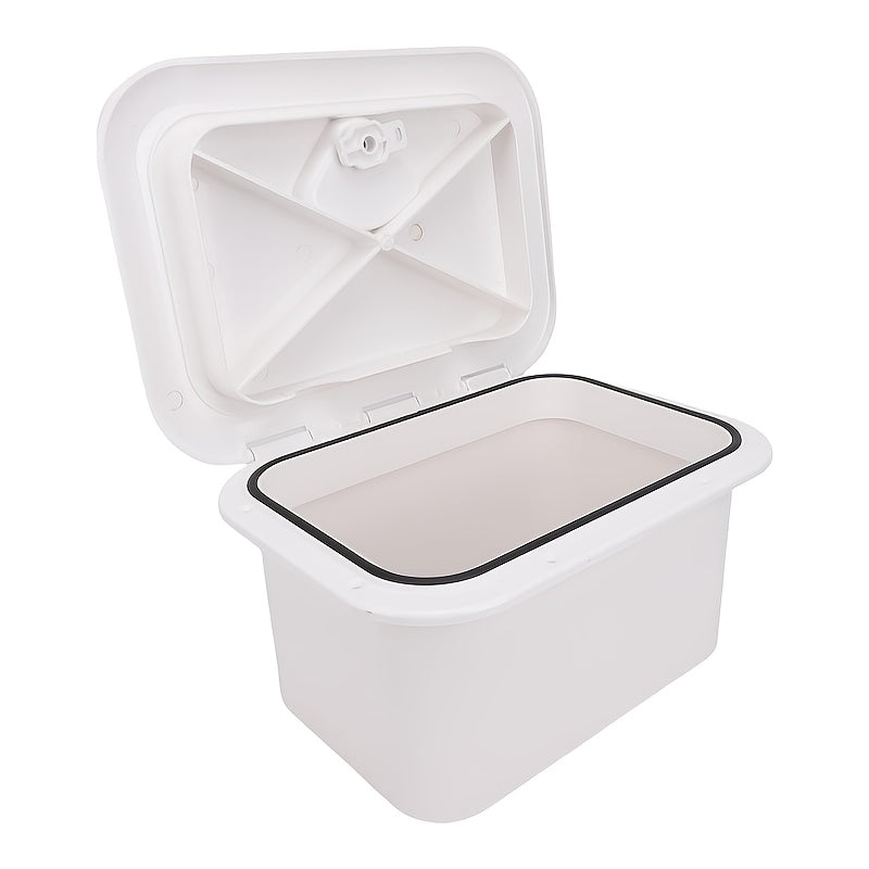 Waterproof Marine Storage Box – ABS Flush Mount Boat Console Organizer 14.76” x 10.63” x 6.89” | Sealed Lid Embedded Storage Container for Bait, Fishing Gear & Tools | Fits Yachts, Fishing Boats & Small Crafts
