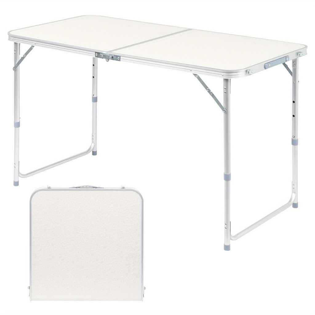 Outdoor Folding Picnic Table – Aluminum Alloy Rectangle Camping Table, Lightweight & Durable, Multi-Size 3ft/4ft for Patio, Backyard & Camping