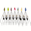 Alabama Umbrella Rig Fishing Lure Set 7 Pack - 5-Arm Multi-Head Bass Lure with Ultralight Tripod Frame, Beginner Friendly Swimbait Rig for Bass Walleye Striper, Mixed Color Freshwater Fishing Tackle