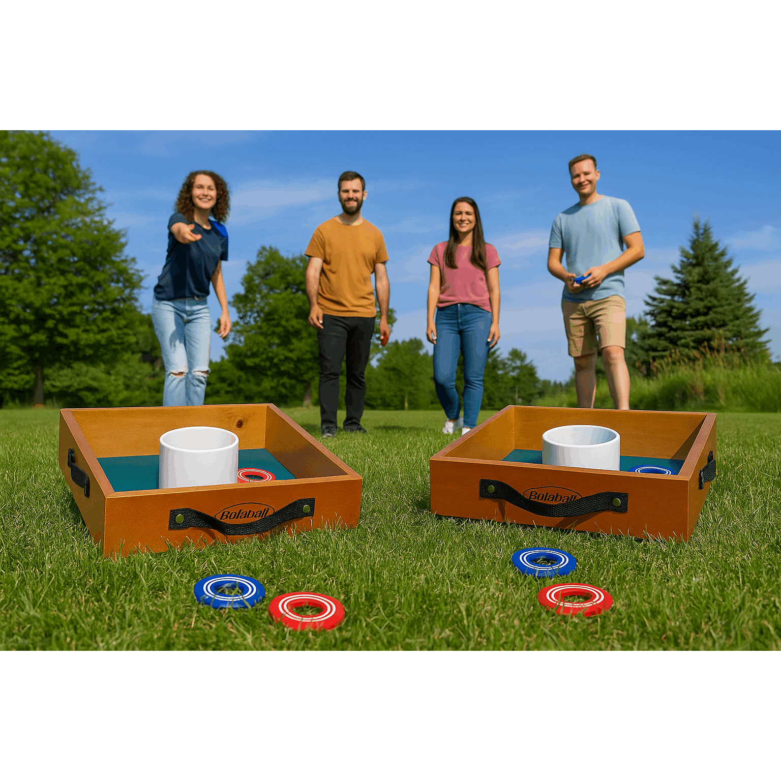 Outdoor Lawn Toss Game Set – Washer Toss & Ladder Toss for Backyard Party, Portable Yard Games for Adults Kids Family, Includes Carrying Case, Fun for Tailgate Camping Beach BBQ Gatherings