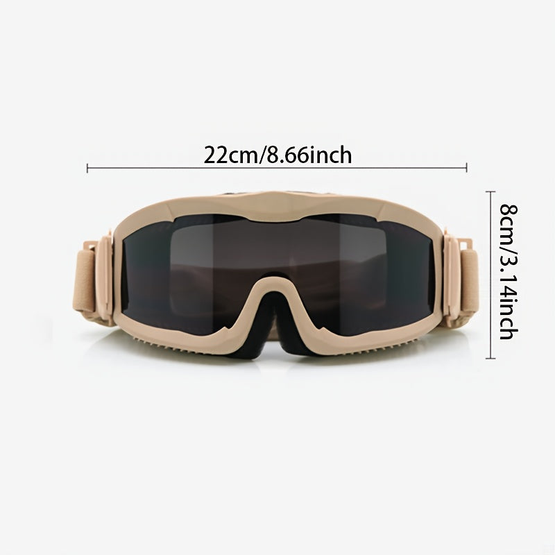 Polarized Off-Road Goggles Windproof – Wide Field of View, Anti-Fog, Durable Sports Glasses for Desert Snow Sand Outdoor Motorcycle Cycling Hiking
