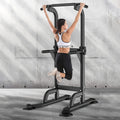 Power Tower Dip Station Pull Up Bar for Home Gym – 330lb Capacity, 10 Height Levels 65"-83", 6 Exercise Positions, H-Base with Suction Cups – Full Body Strength Training Equipment