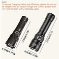1000 Lumen LED Flashlight with Fire Starter - Aluminum Alloy Torch, Zoom Focus Ignition, Long Battery Life for Survival, Camping, Fishing & Power Outages, 1/2pcs
