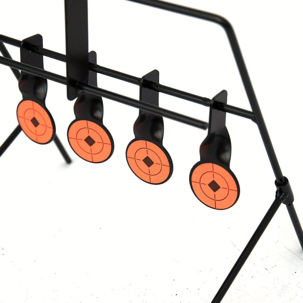 Shooting Target Stand with 4 Rotating Targets - Metal Frame Practice Target for Indoor & Outdoor Training, Airsoft BB Gun Pellet Pistol Archery Slingshot Shooting Range Accessories, Size 22-38