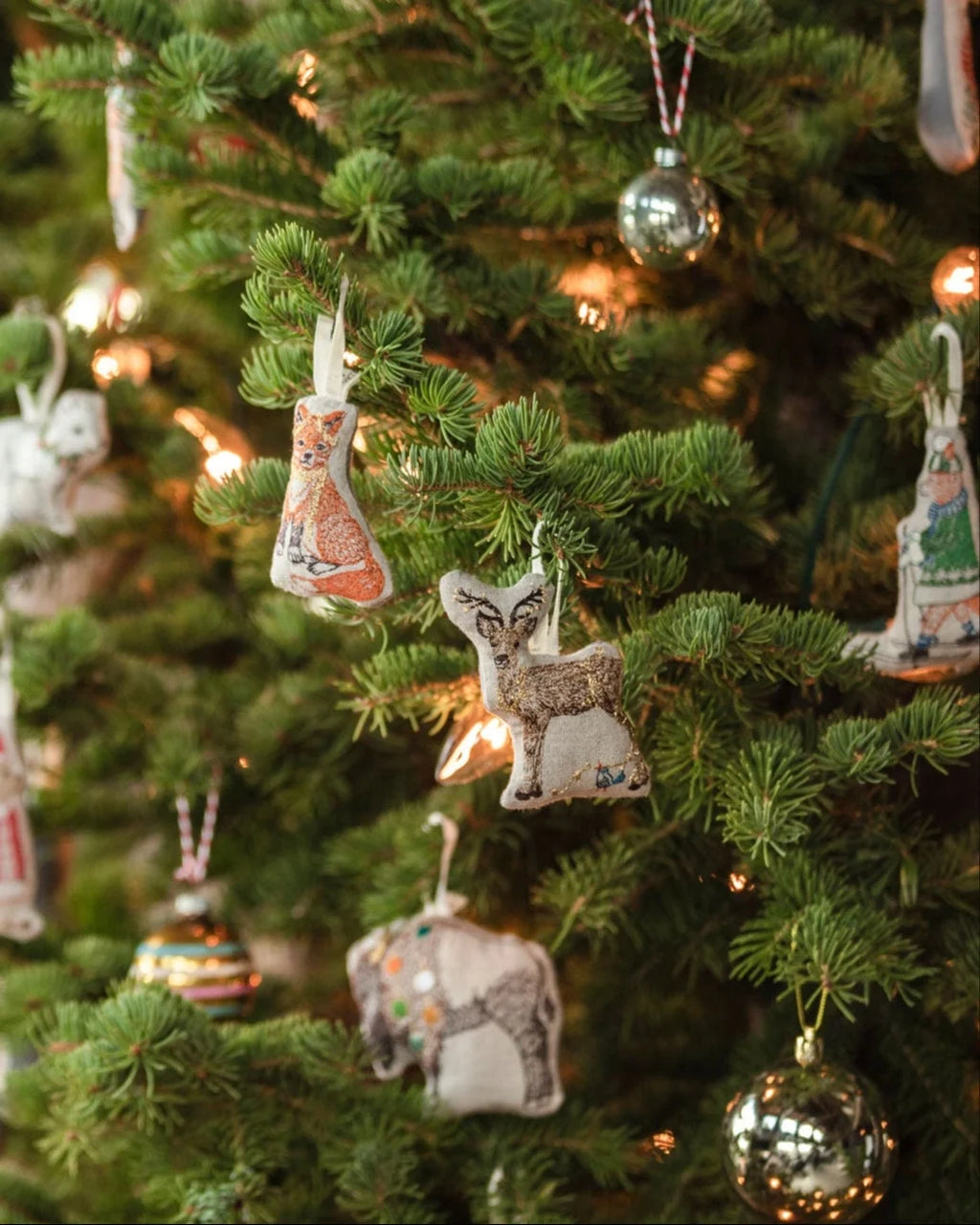 Coral & Tusk Deer with Lights Ornament