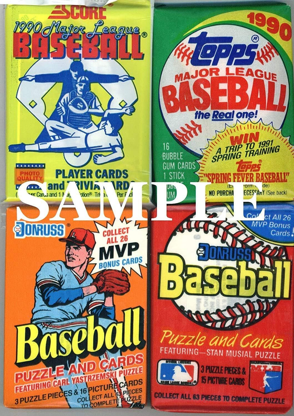 Vintage MLB Baseball Card Packs Lot 1980s 90s Unopened Unsearched 60 Cards 4-5 Packs Look for Hall of Famers Stars and Rookies Golden Era Baseball Card Collection Gift for New Collectors