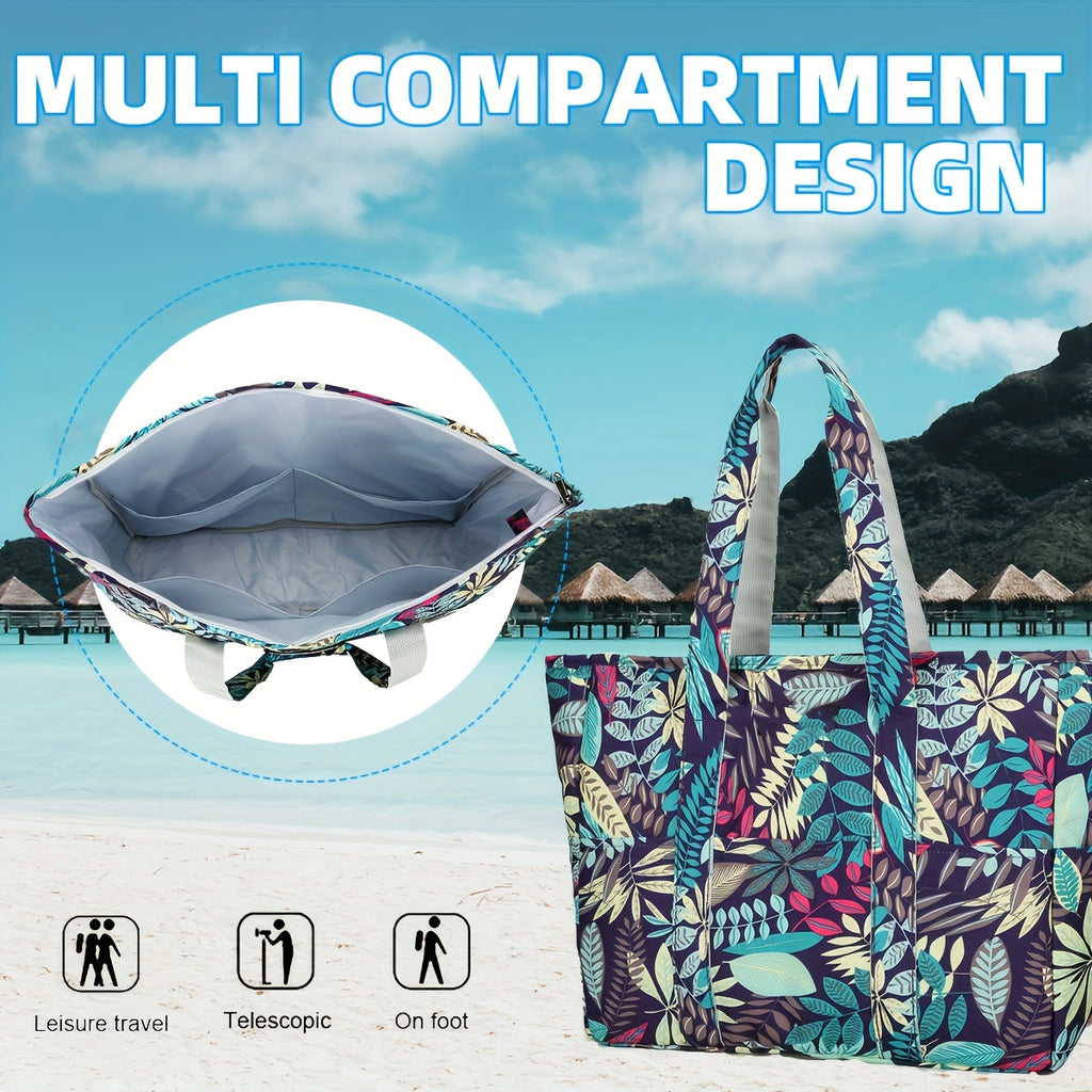 Women Beach Bag Dry Wet Separated Pocket Sandproof Swim Pool Bag Utility Travel Tote for Beach Pool Swimming Daily Use Multiple Colors