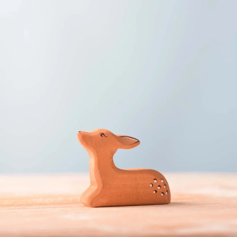 Bumbu Handmade Wooden Fawn Resting
