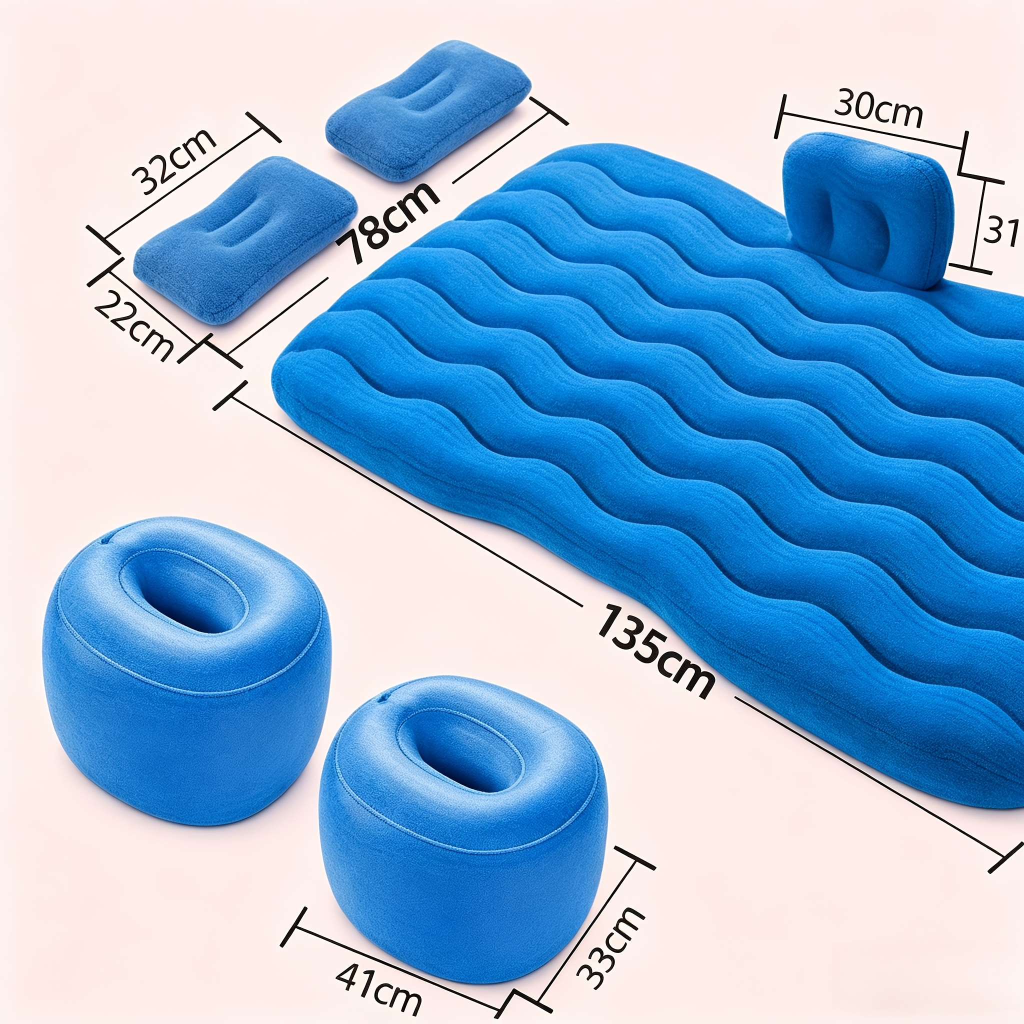 SUV Air Mattress Inflatable Car Bed Portable Camping Mattress Universal Flocked Blow Up Bed for SUV Trunk Back Seat with Storage Bag Repair Kit for Car Camping Travel Road Trip Multiple Colors