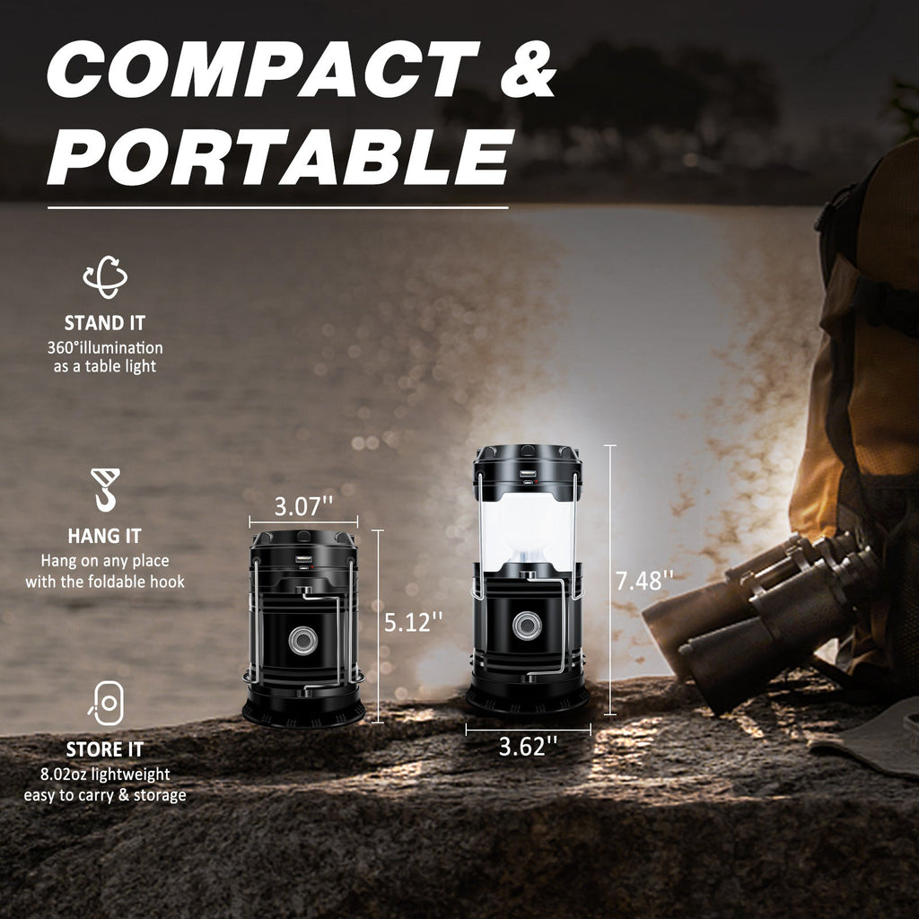 Collapsible Solar Lantern 4-Pack – USB IPX4 2-in-1 Light