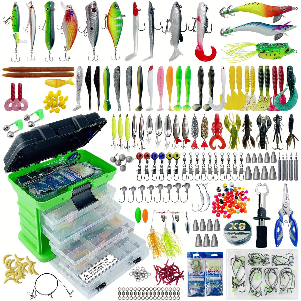 Fishing Lures Kit 346pcs with Tackle Box – Crankbaits, Minnow, Spinnerbaits, Spoons, Soft Baits, Jigs, Hooks, Weights & Sinkers, Topwater Lures for Freshwater & Saltwater Bass Fishing, Angler Gift Set