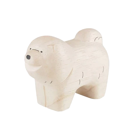 Handmade Tiny Wooden Animals - Chow Chow Dog