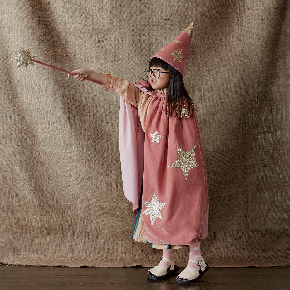 Meri Meri Pink Velvet Wizard Costume - Final Sale