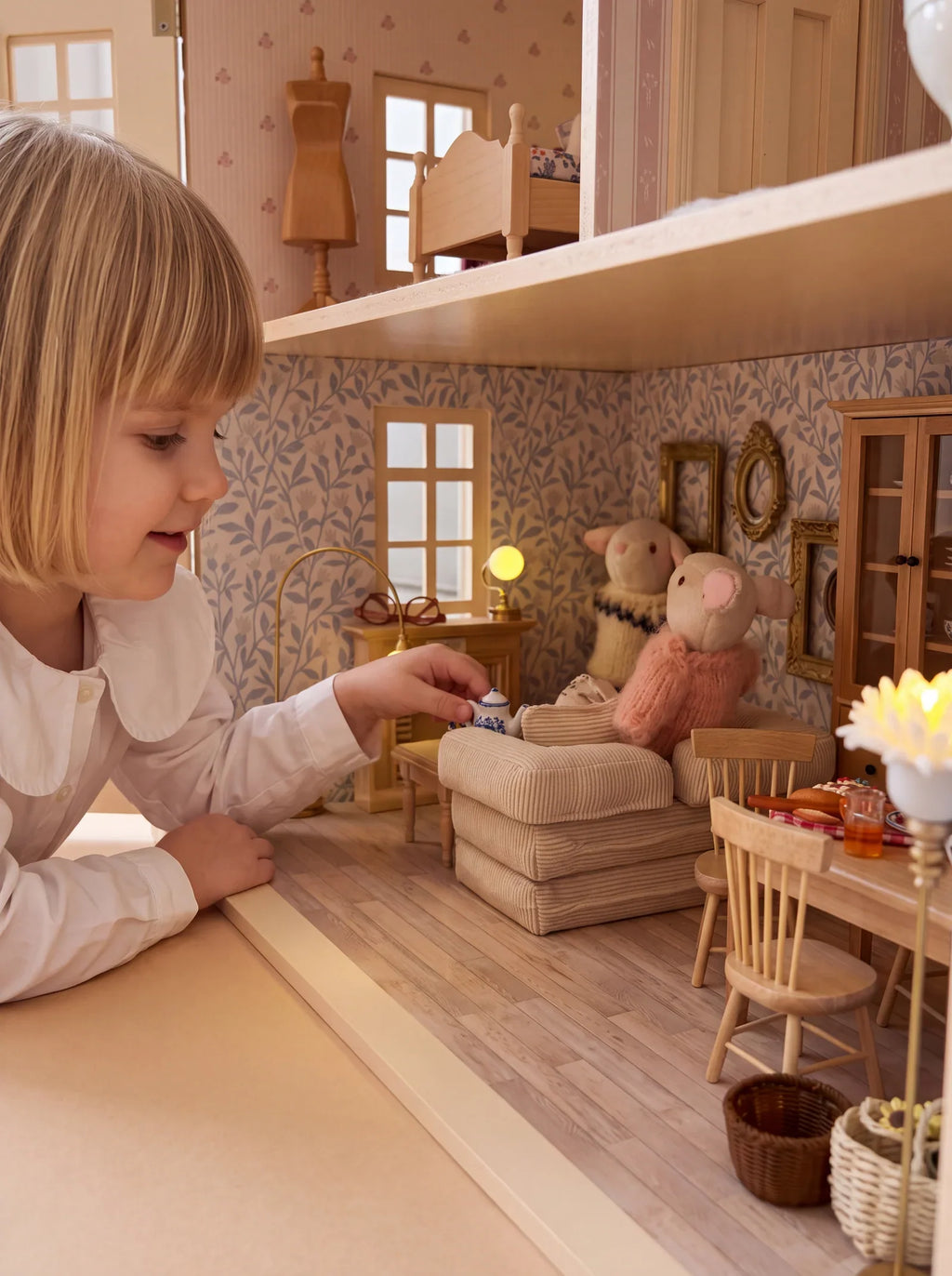 Fully Furnished Dollhouse With Lights, House of Hamptons (ships mid-September)