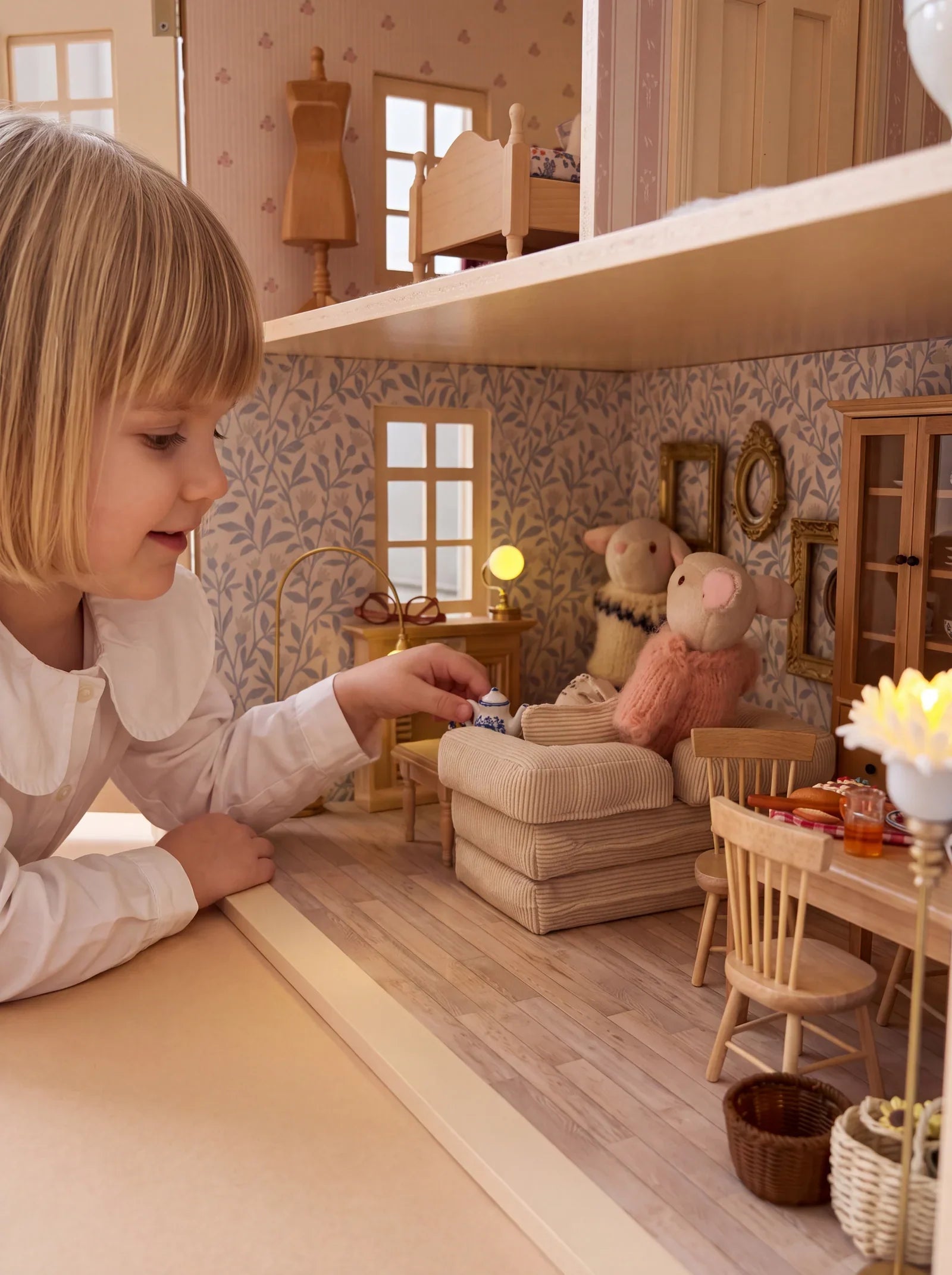 Fully Furnished Dollhouse With Lights, House of Hamptons (ships mid-September)