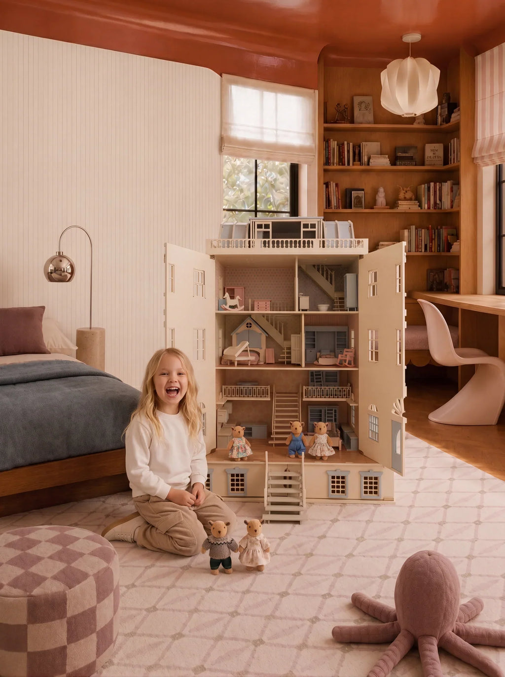 Fully Furnished Dollhouse With Lights, House of New York (ships mid-September)