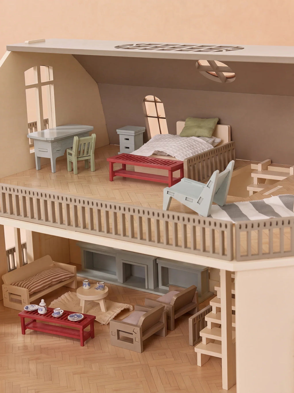 Fully Furnished Dollhouse With Lights, House of Paris