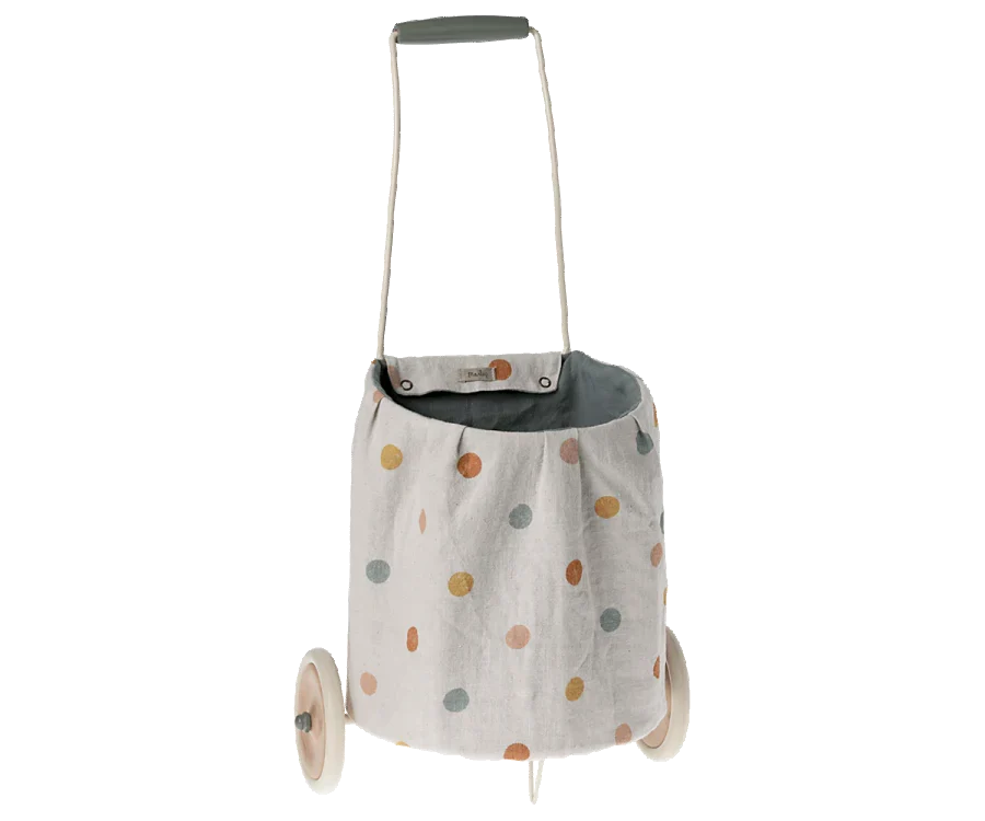 Maileg Trolley, Multi dots - Blue