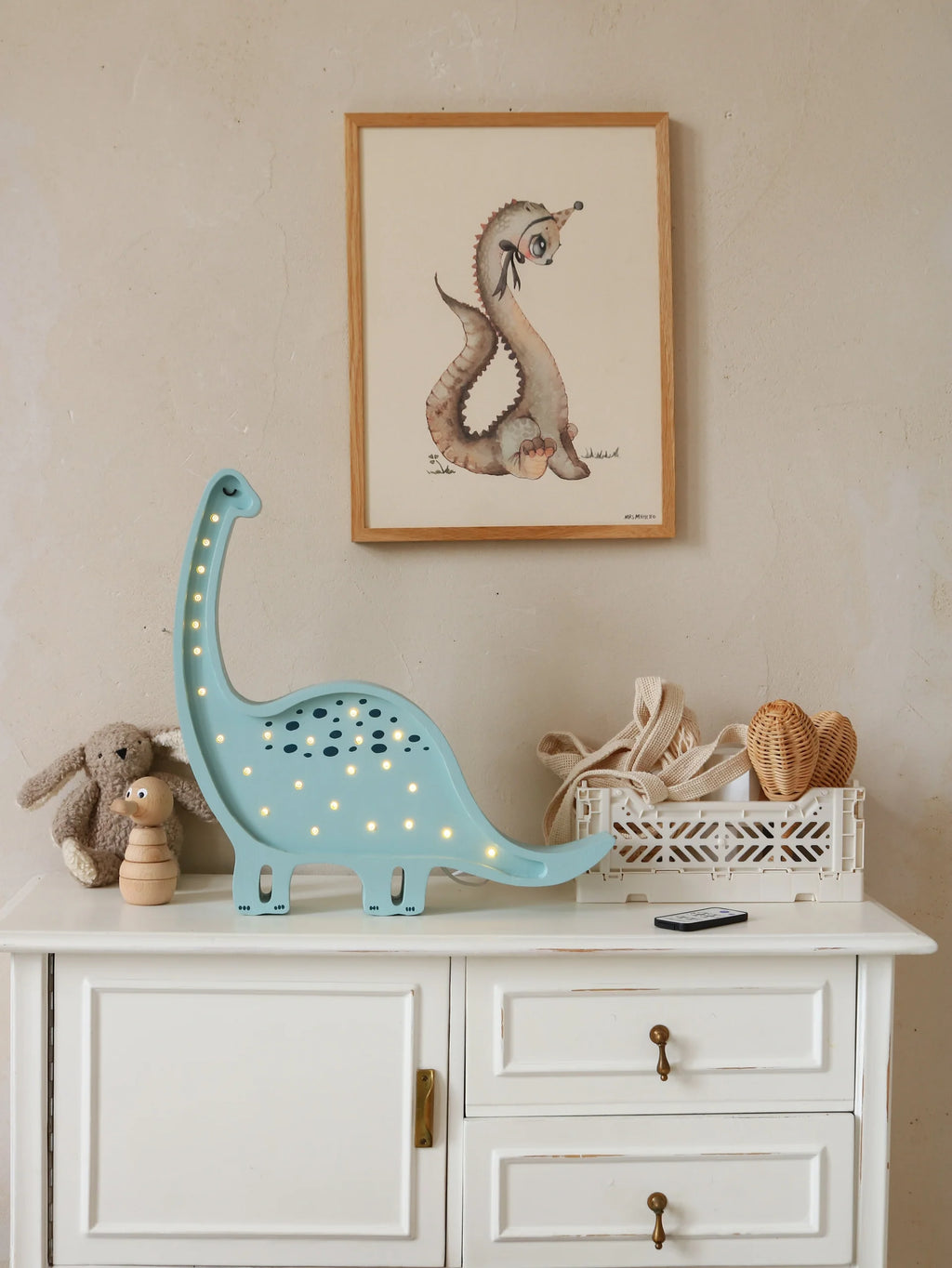 Handmade Wooden Lamp - Dinosaur