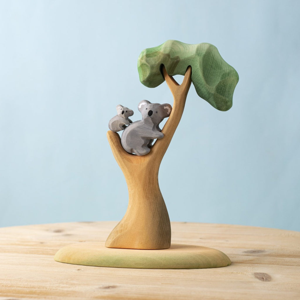 Bumbu Handmade Wooden Koala Bears with Eucalyptus Tree Set