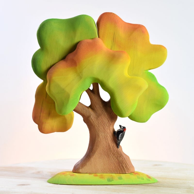 Bumbu Handmade Wooden Large Oak Autumn and Woodpecker Set