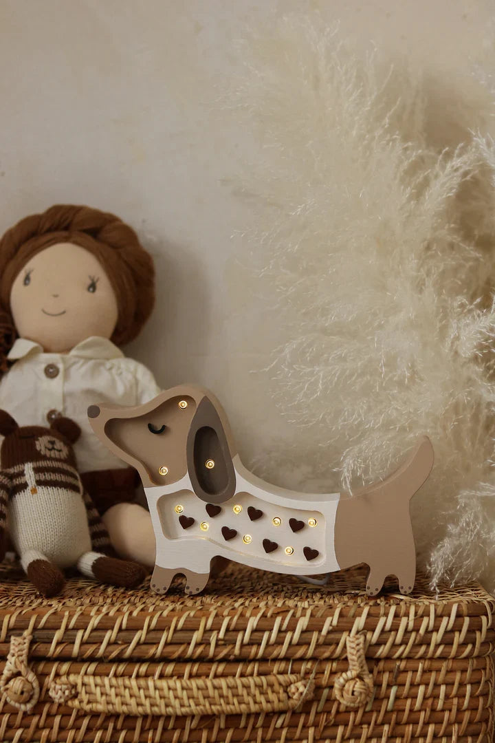 Handmade Wooden Mini Lamp - Puppy