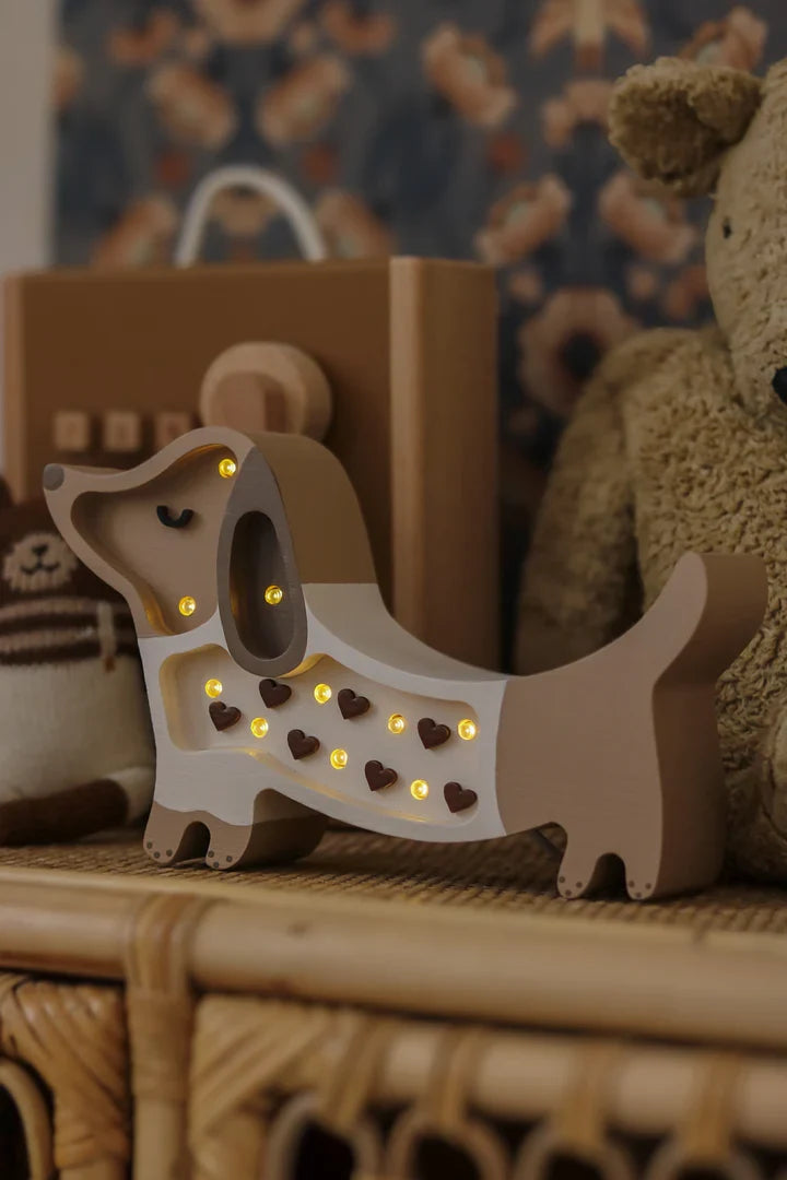 Handmade Wooden Mini Lamp - Puppy