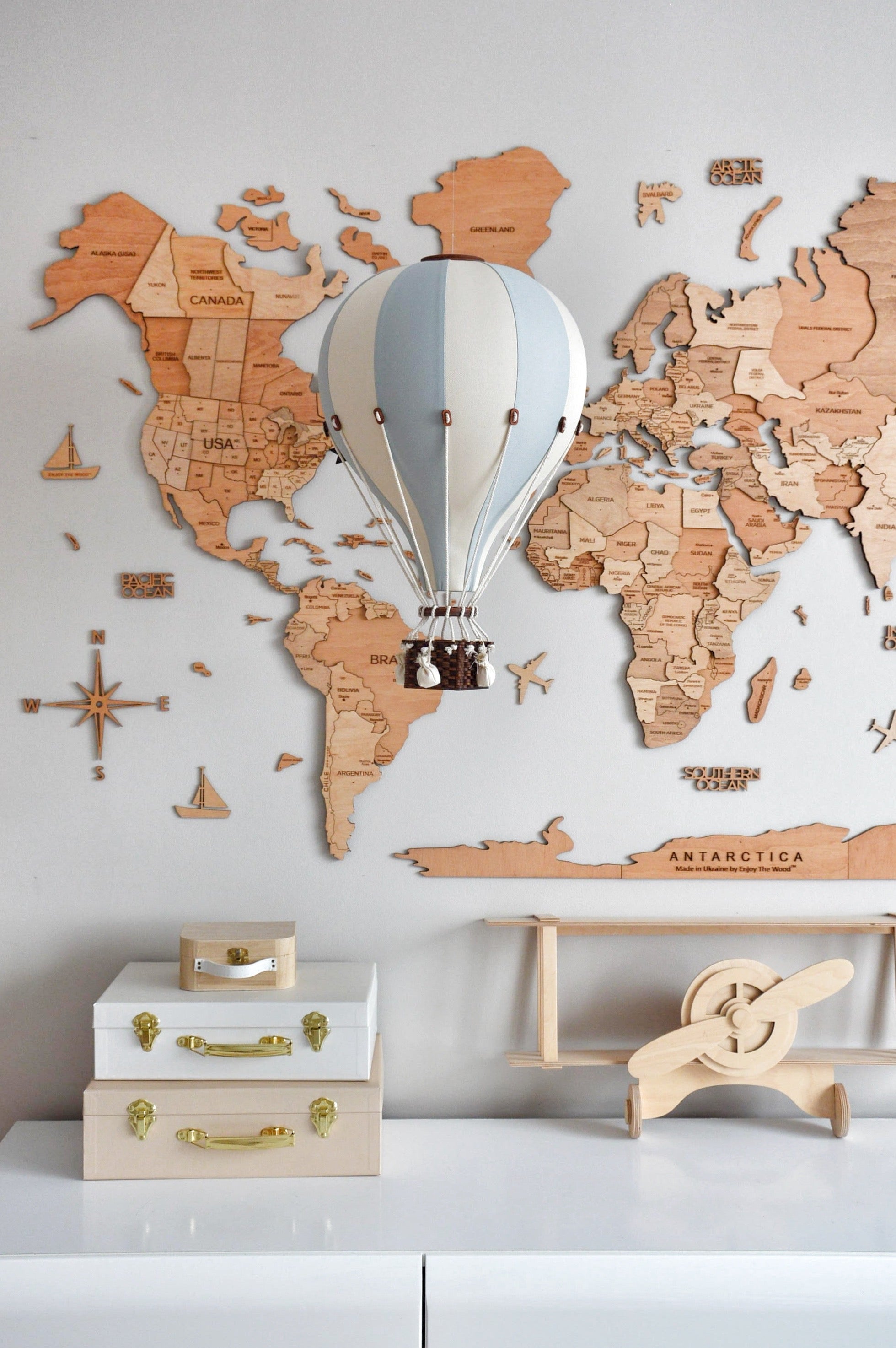 Hot Air Balloon - Light Blue