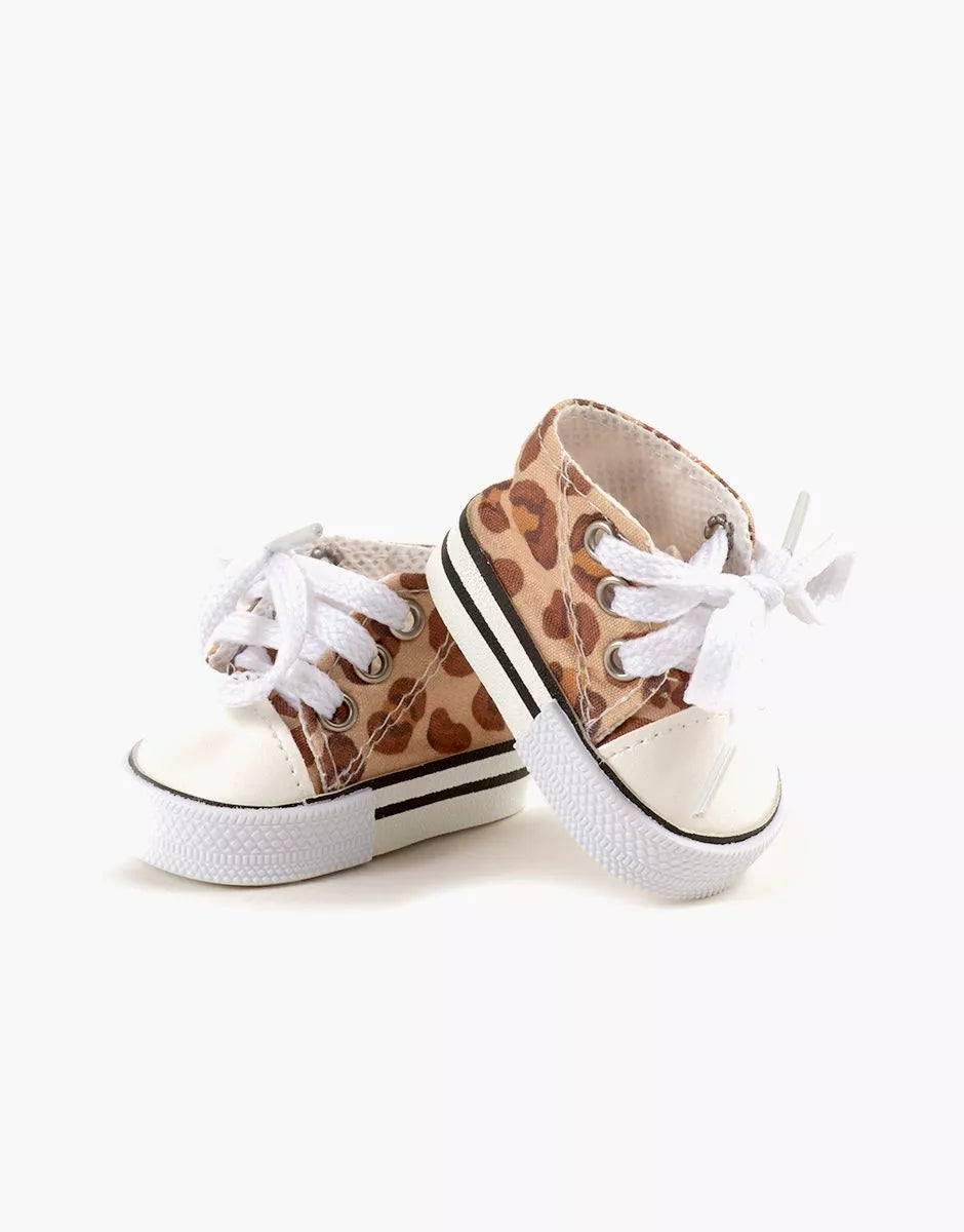 Minikane Doll Shoes | Converse Style Leopard Print Sneakers