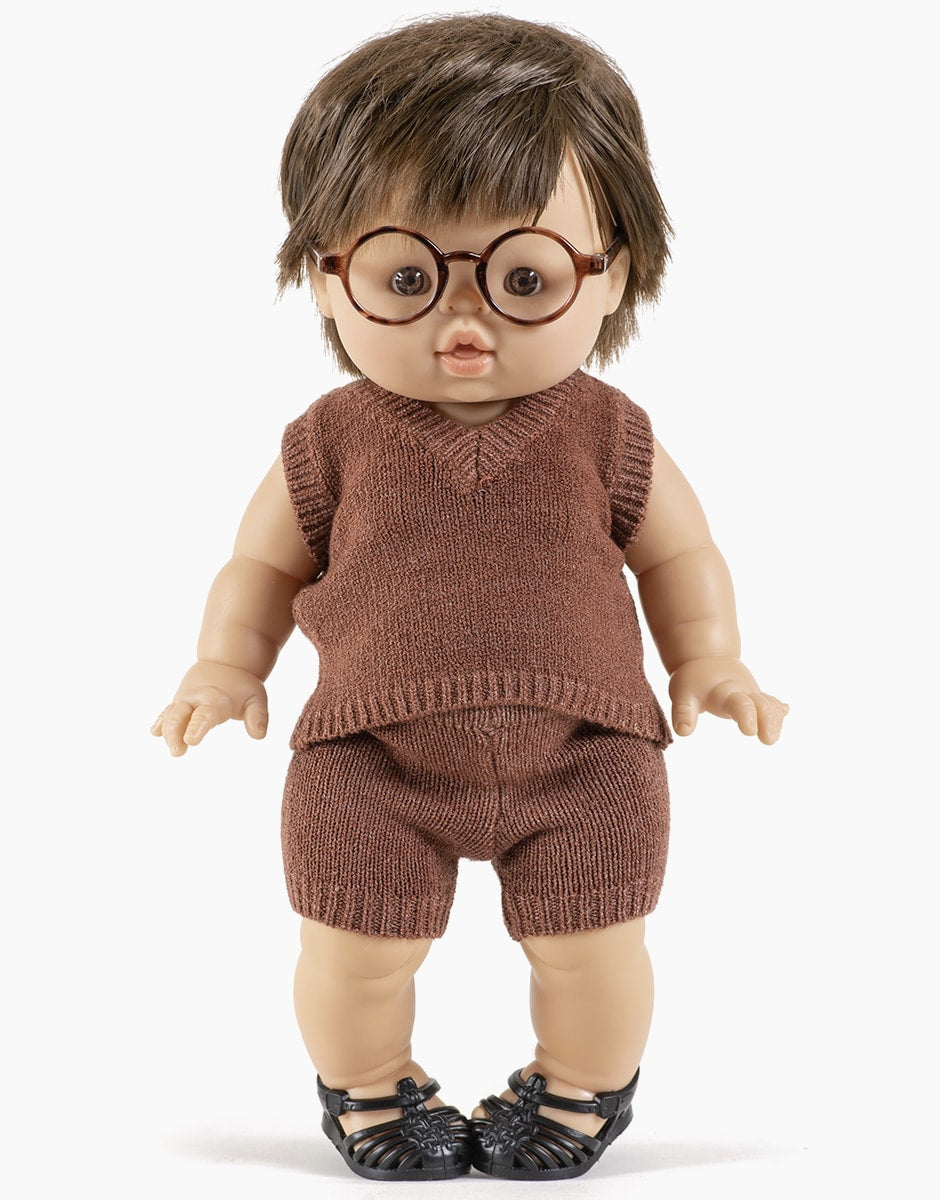 Minikane Doll Clothing | Vito Shorts in Knit Wool - Caramel