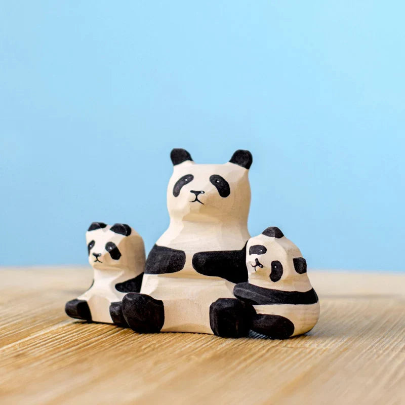 Bumbu Handmade Wooden Panda Bears And Tree Set