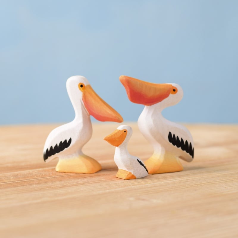 Bumbu Handmade Wooden Pelicans Family Set