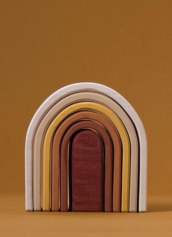 Raduga Grez Handmade Wooden Oval Rainbow Stacker