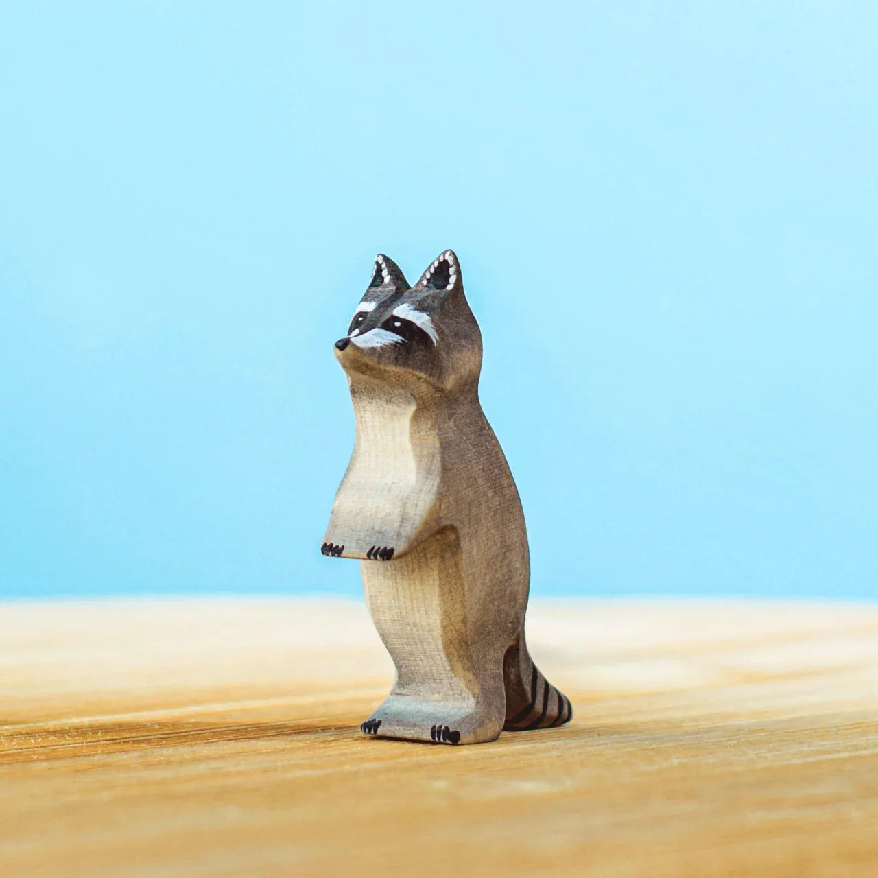 Bumbu Handmade Wooden Raccoon Family With Tree Set