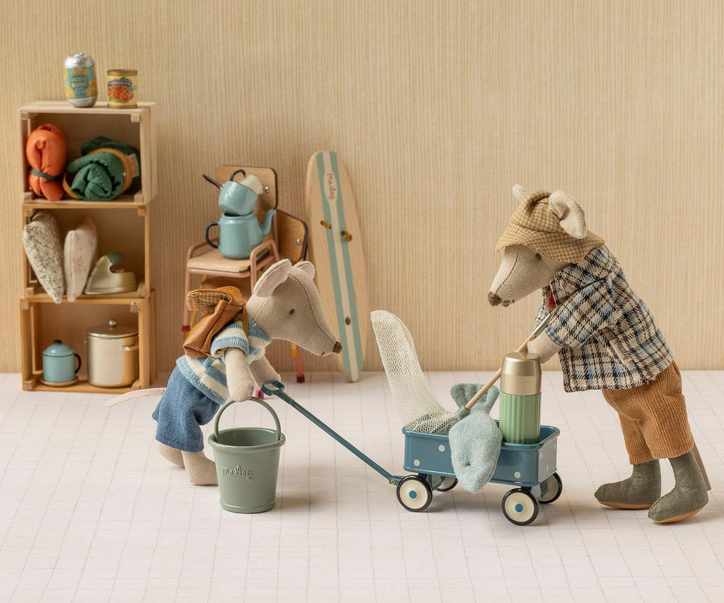 PRE-ORDER: Maileg Wagon, Mouse - Blue (Estimated Arrival Mid September)