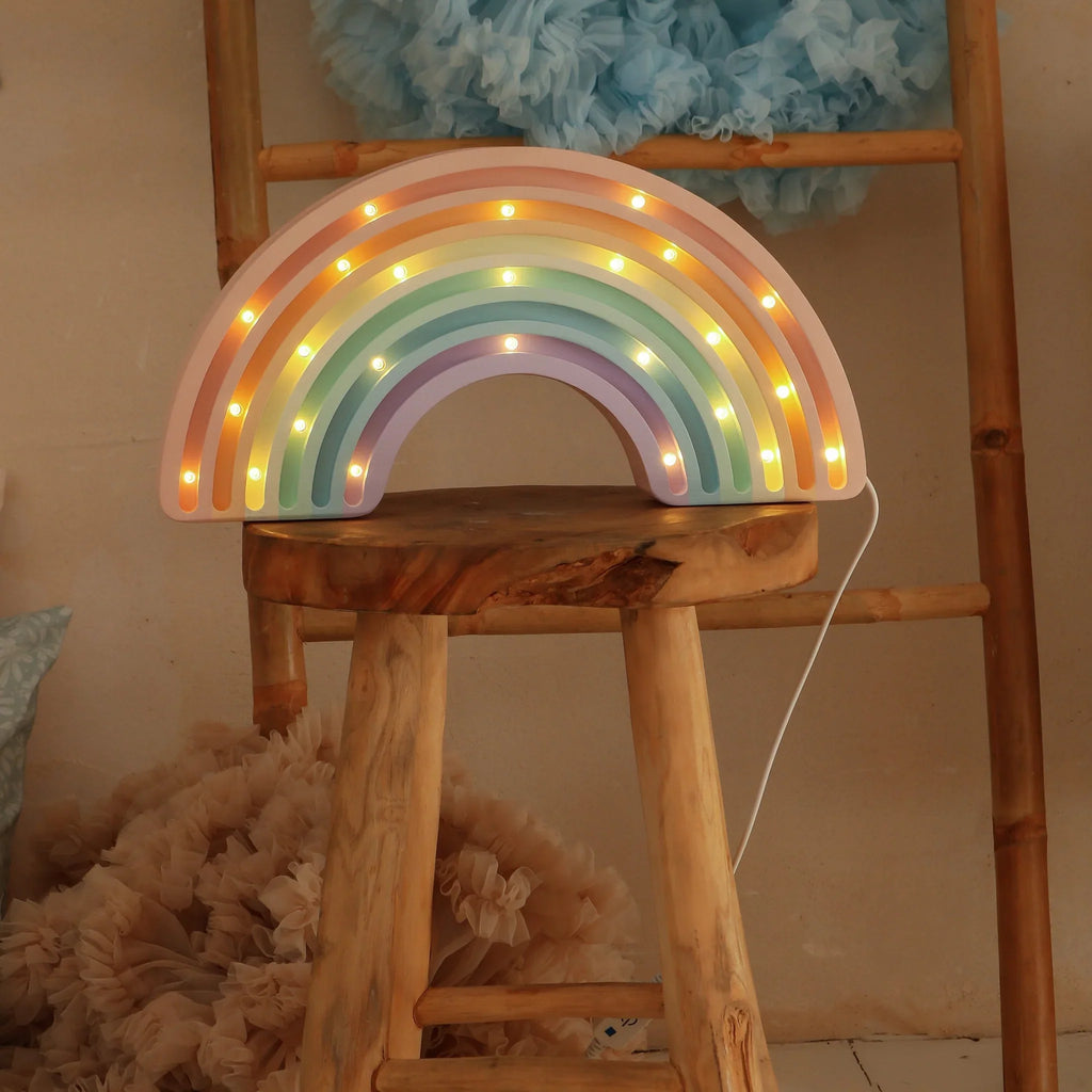 Handmade Wooden Lamp - Rainbow
