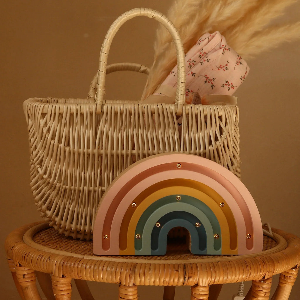 Handmade Wooden Mini Lamp - Rainbow
