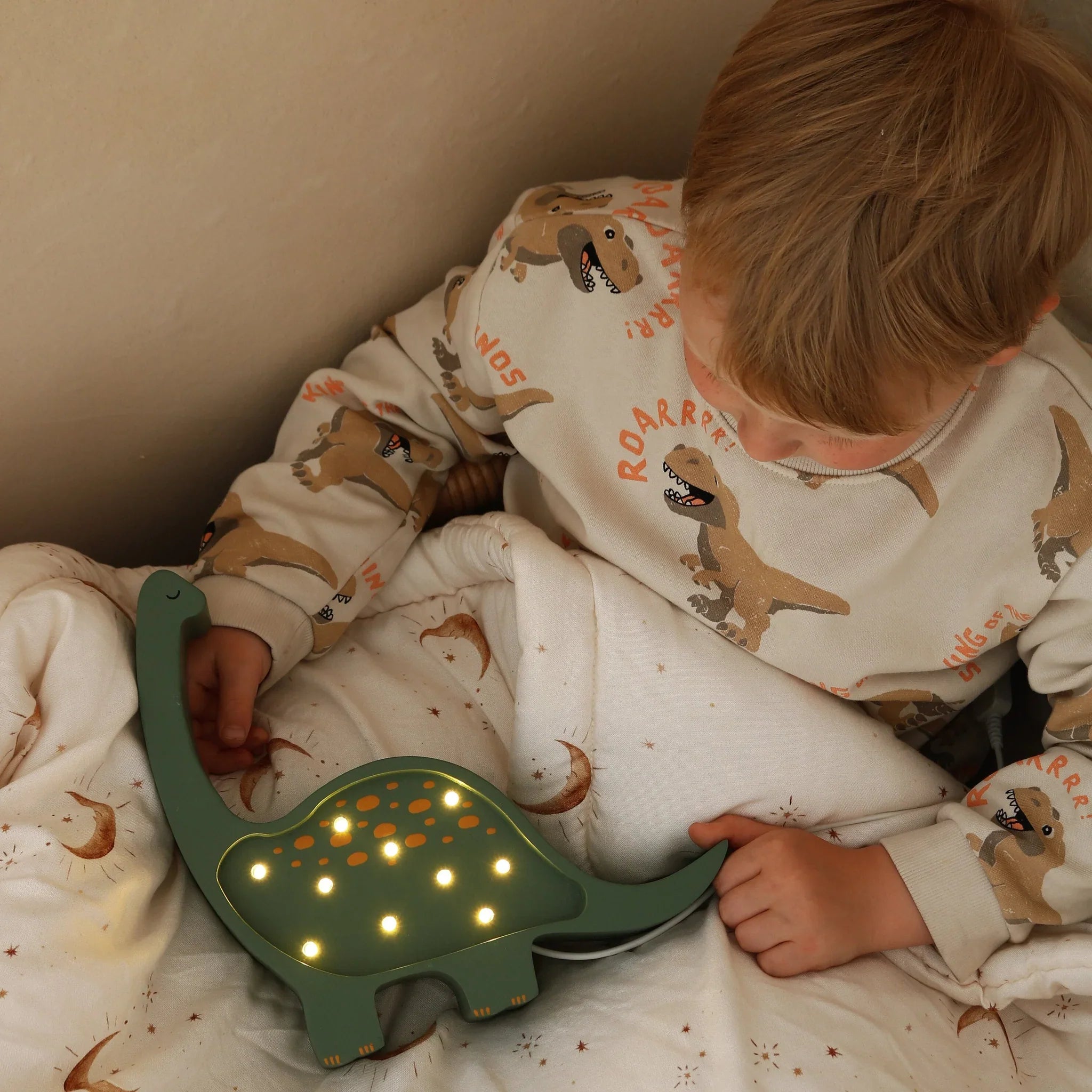 Handmade Wooden Mini Lamp - Dinosaur