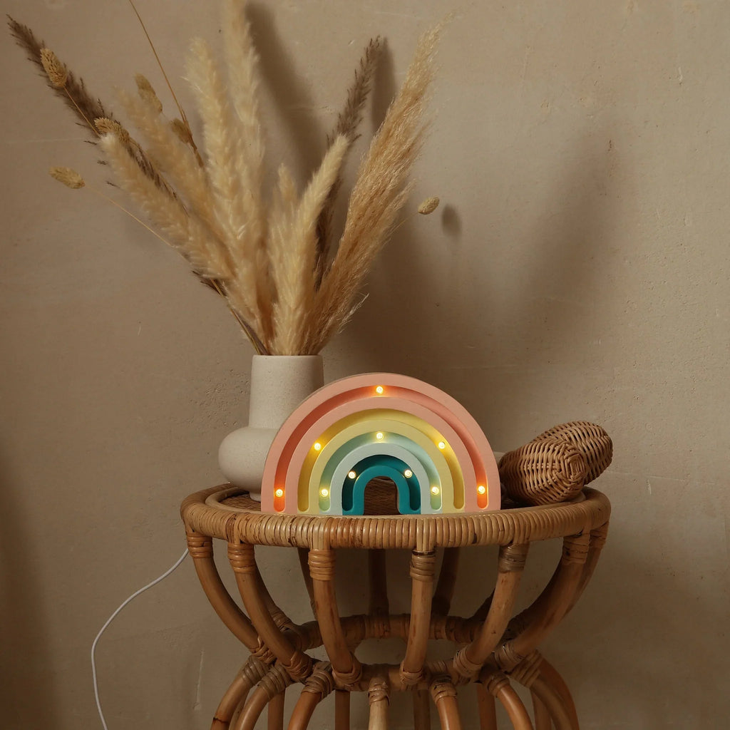 Handmade Wooden Mini Lamp - Rainbow