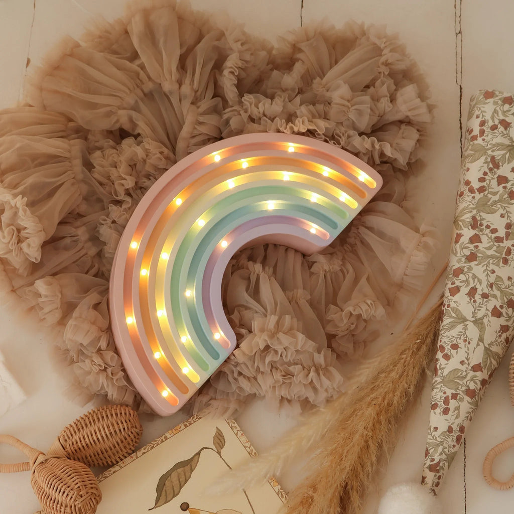 Handmade Wooden Lamp - Rainbow