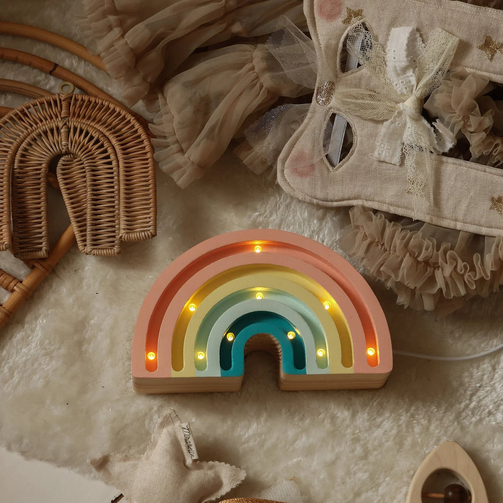 Handmade Wooden Mini Lamp - Rainbow