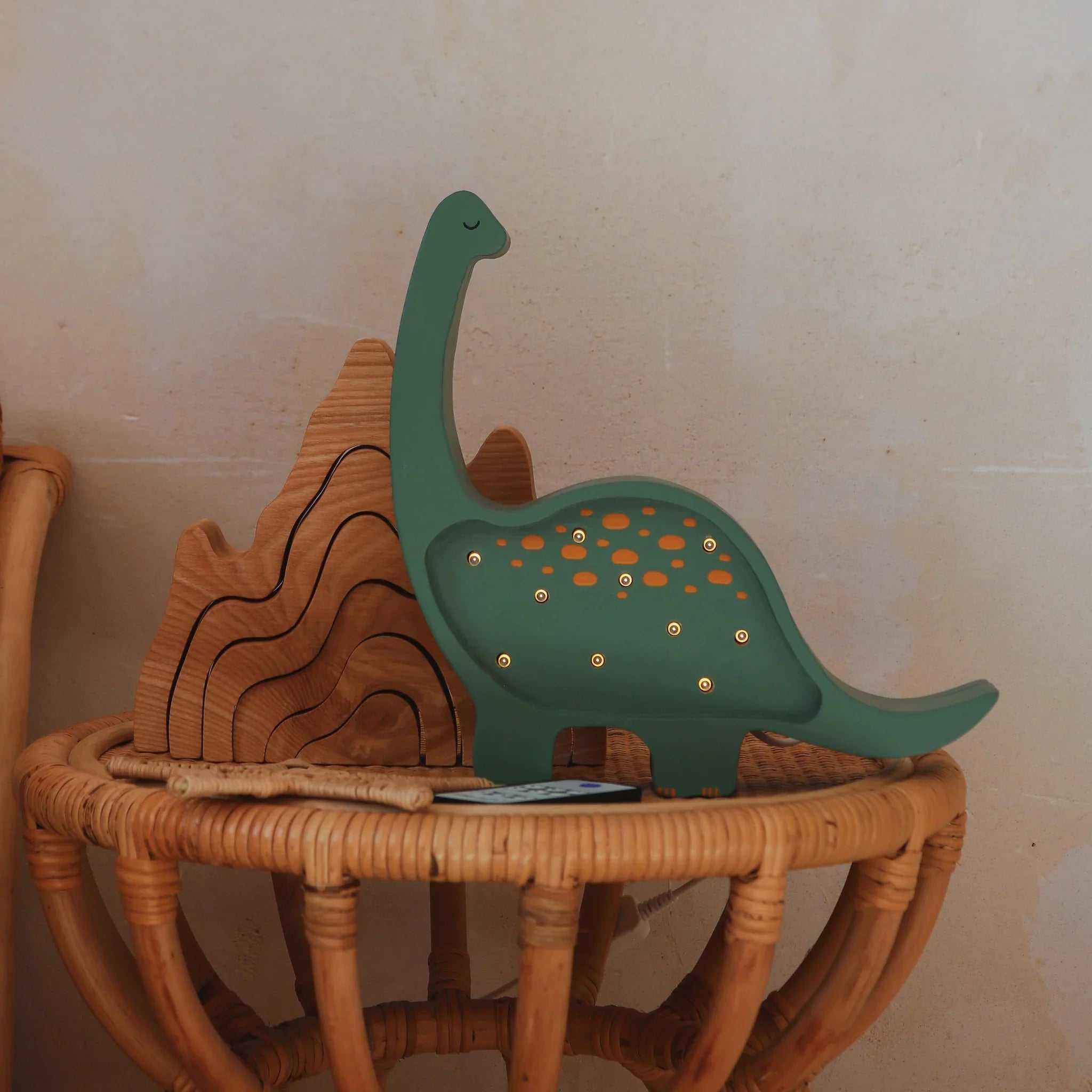 Handmade Wooden Mini Lamp - Dinosaur