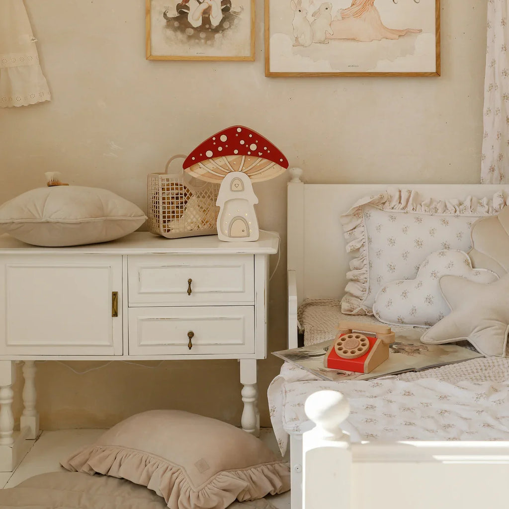 Handmade Wooden Lamp - Mushroom House