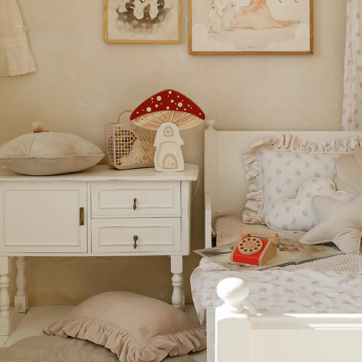 Handmade Wooden Lamp - Mushroom House