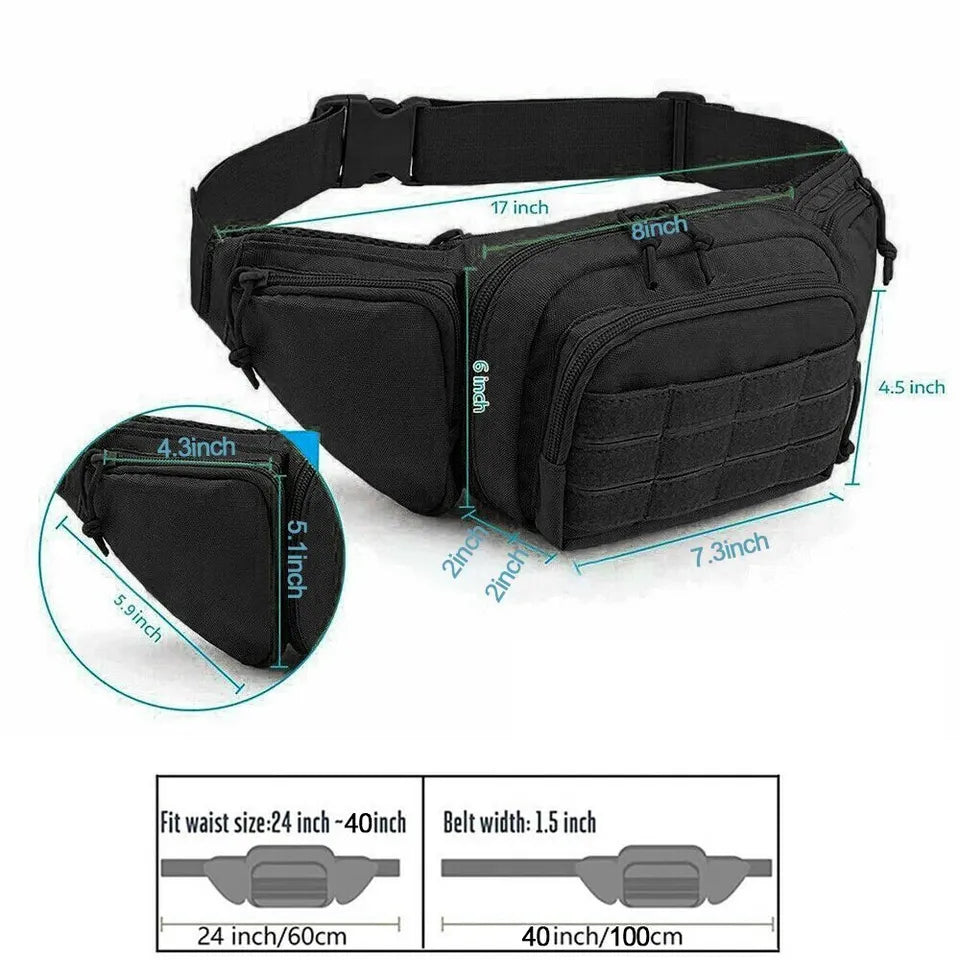 Concealed Carry Fanny Pack – Tactical Pistol Waist Pack Holster Bag with MOLLE System