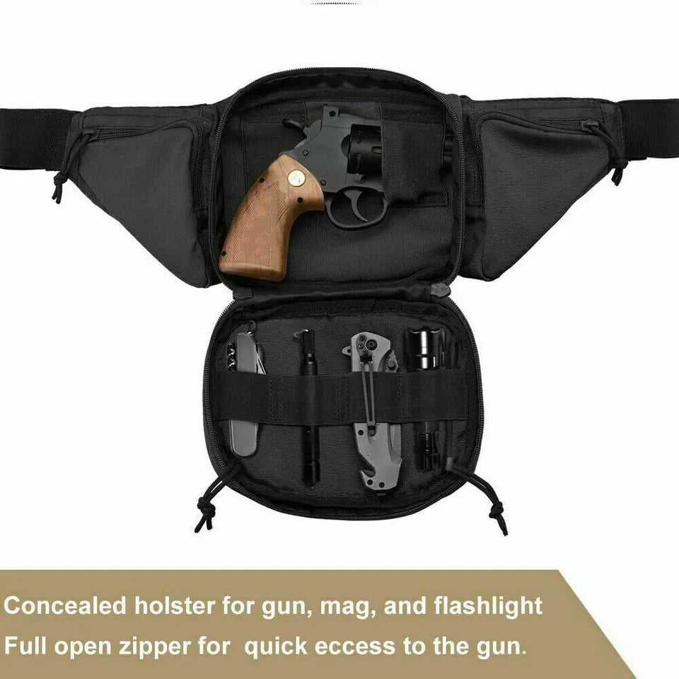 Concealed Carry Fanny Pack – Tactical Pistol Waist Pack Holster Bag with MOLLE System