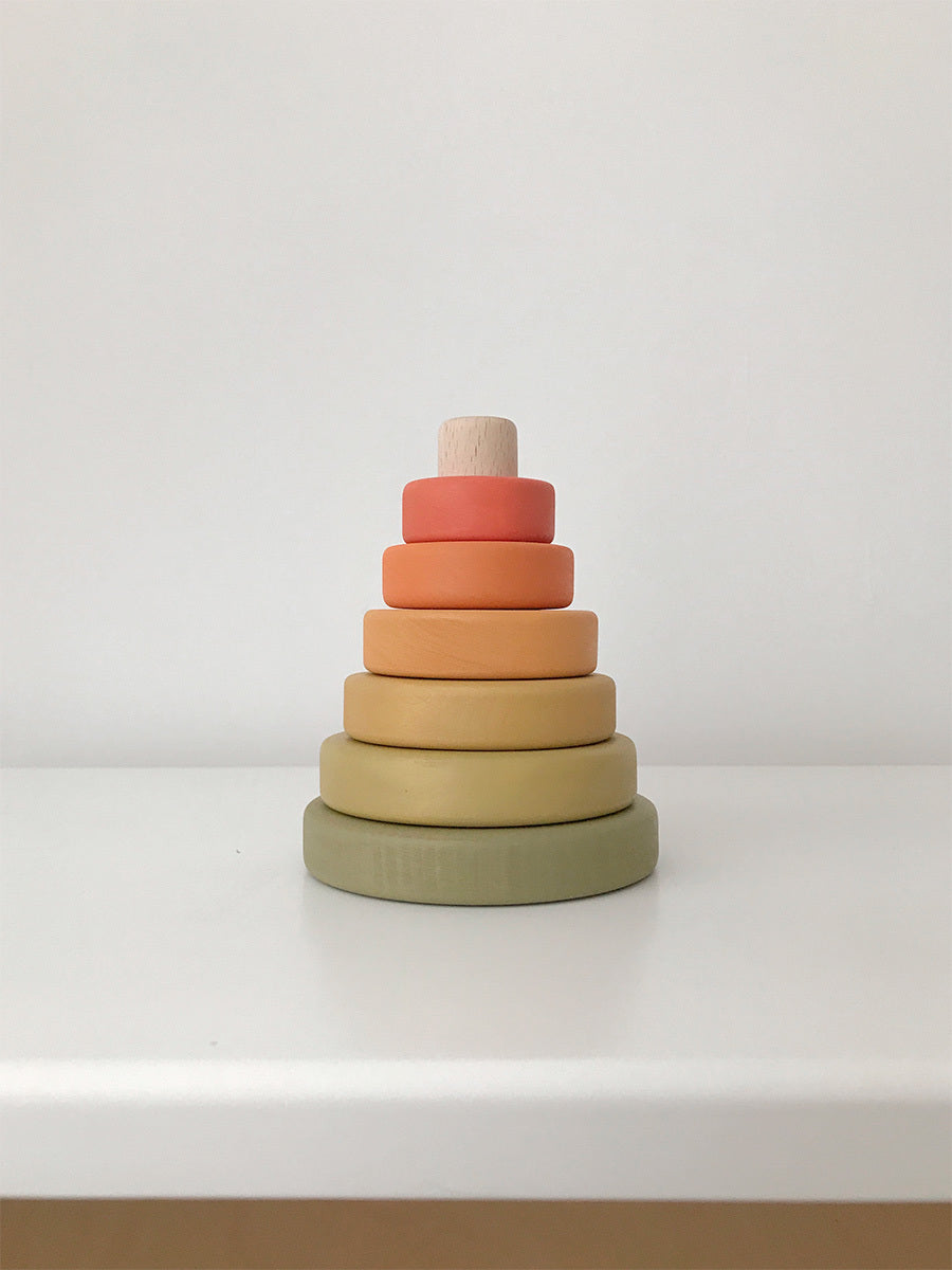 Sabo Concept Mini Wooden Pyramid Stacker - Flower Meadow